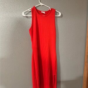 Olivia Rae Vibrant Red Midi Dress